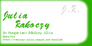 julia rakoczy business card